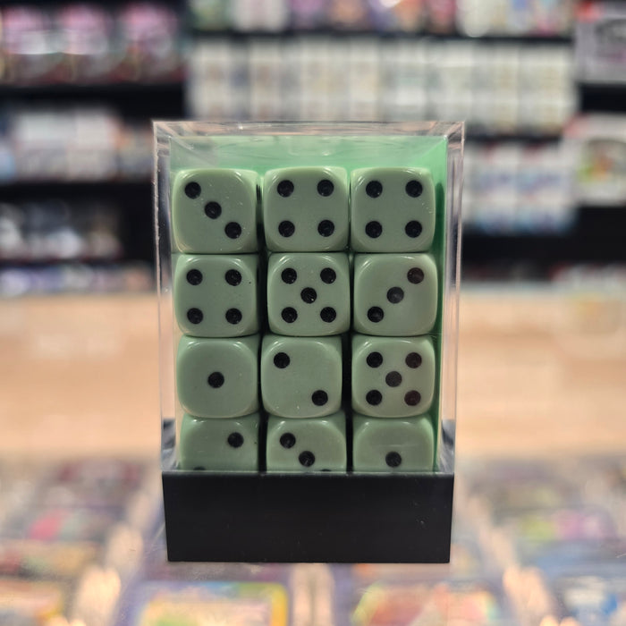 Chessex: Opaque - 12mm D6 36PC Dice Block (Pastel Green & Black)