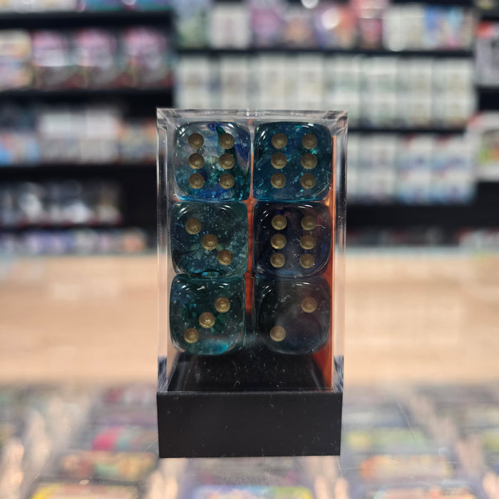 Chessex: Nebula - Luminary - 16mm D6 36PC Dice Block (Oceanic & Gold)
