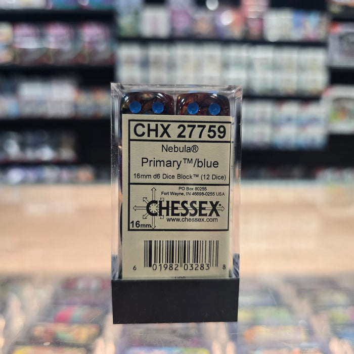 Chessex: Nebula - Luminary - 16mm D6 36PC Dice Block (Primary & Blue)