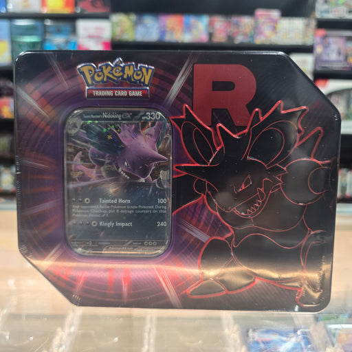 pokémon trading card game: team rocket tin - nidoking Pokémon TCG: Team Rocket Tin (Team Rocket's Nidoking ex) (Limit 1) — Smoke and Mirrors Hobby