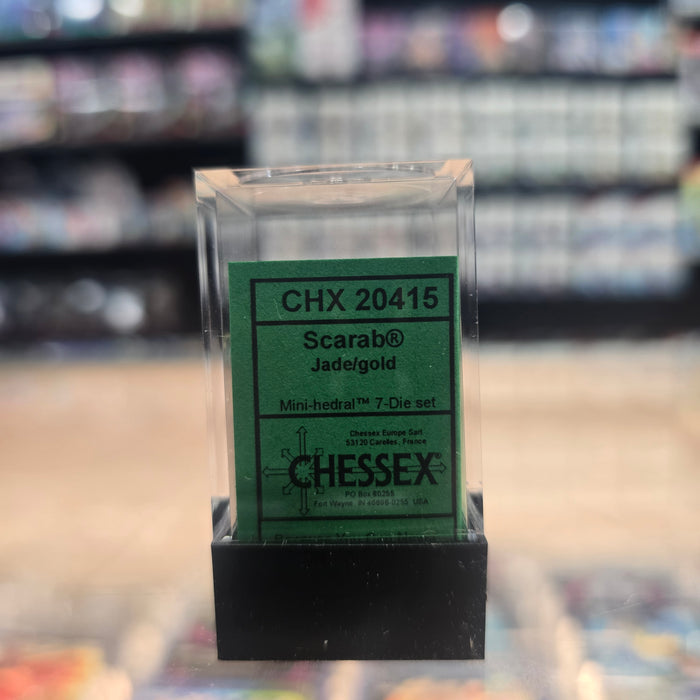 Chessex: Poly Dice Set - Scarab Mini 7PC (Jade & Gold)