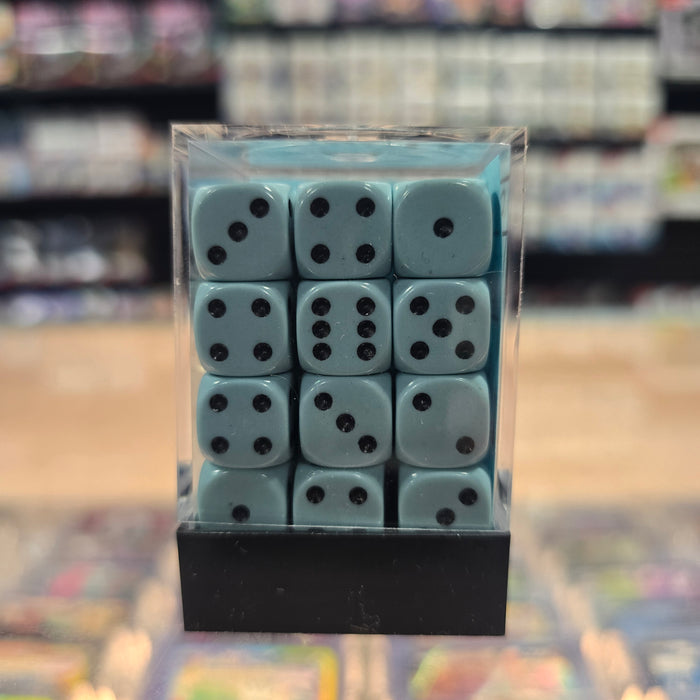 Chessex: Opaque - 12mm D6 36PC Dice Block (Pastel Blue & Black)