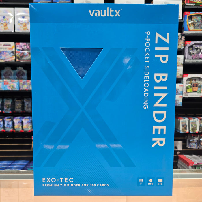 Vault X: 9-Pocket Zip Binder (Neon Blue)