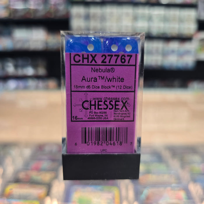 Chessex: Nebula - Luminary - 16mm D6 36PC Dice Block (Aura & White)