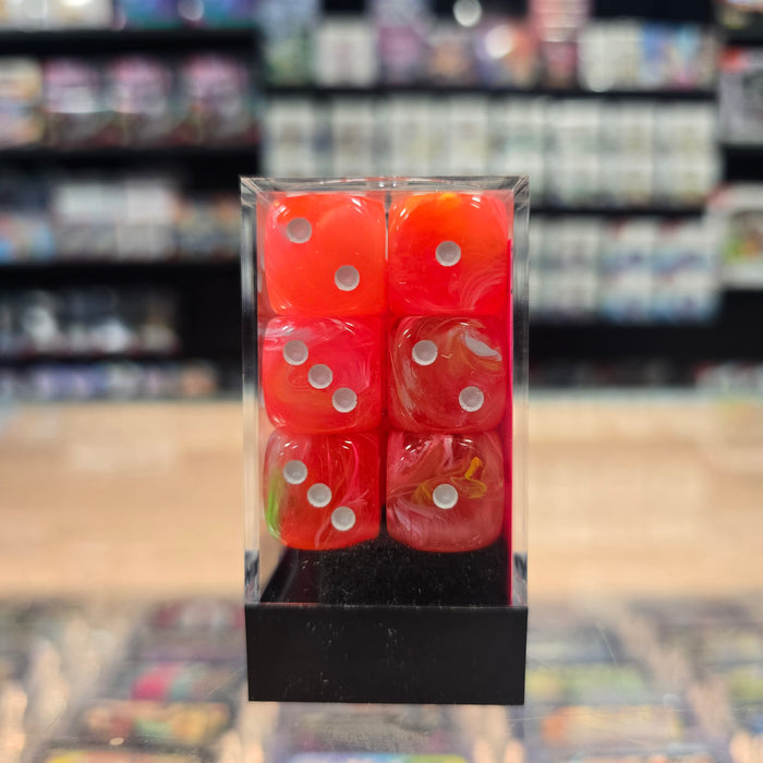 Chessex: Festive - 16mm D6 36PC Dice Block (Dahlia & White)