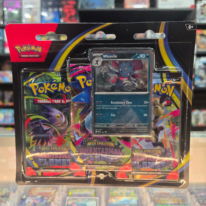 Pokémon TCG: Mega Evolution: Phantasmal Flames - 3 Pack Blister (Weavile) (Limit 1)