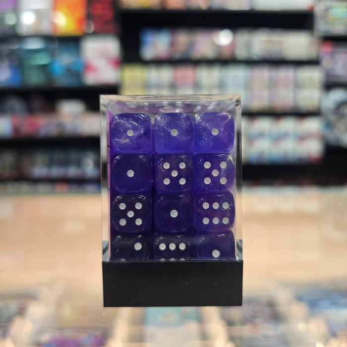 Chessex: Borealis - Luminary - 12mm D6 36PC Dice Block (Purple & White)