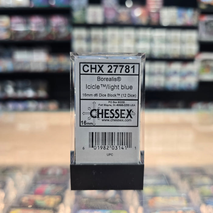 Chessex: Borealis - Luminary - 16mm D6 36PC Dice Block (Icicle & Light Blue)