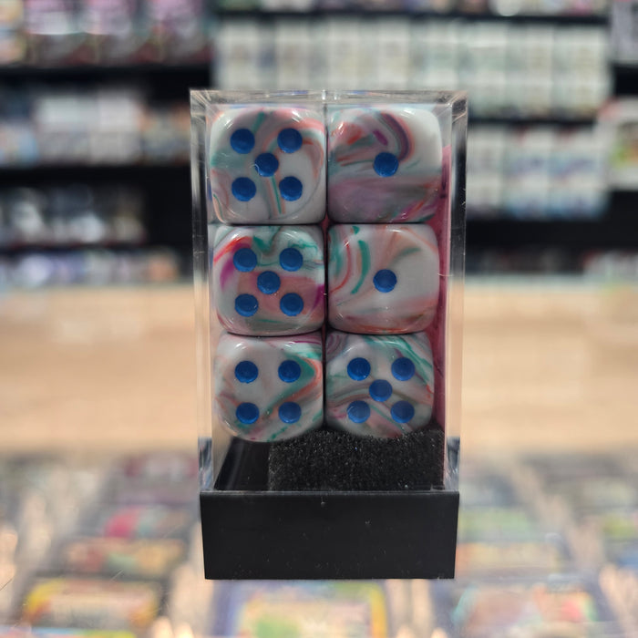 Chessex: Festive - 16mm D6 36PC Dice Block (Pop Art & Blue)