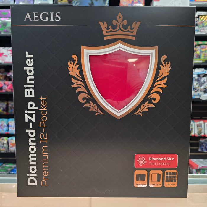 Aegis: 12-Pocket Diamond-Zip Binder (Red)