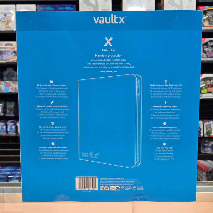 Vault X: 12-Pocket Zip Binder (Neon Blue)