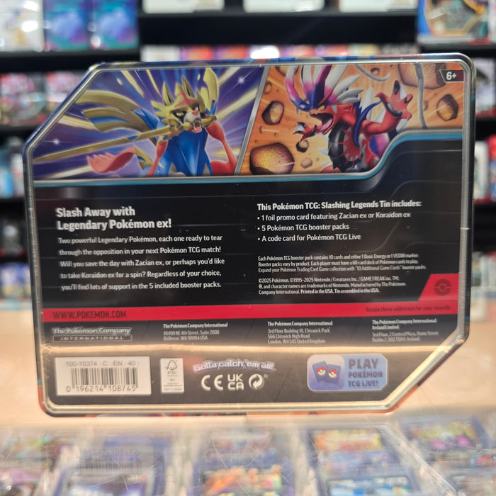 Pokémon TCG: Slashing Legends Tin (Koraidon ex) (Limit 1)