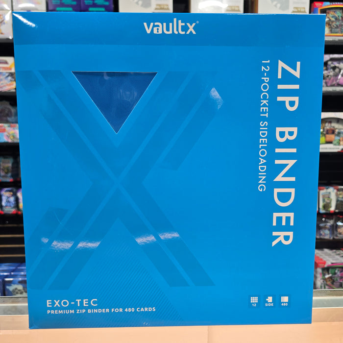 Vault X: 12-Pocket Zip Binder (Neon Blue)
