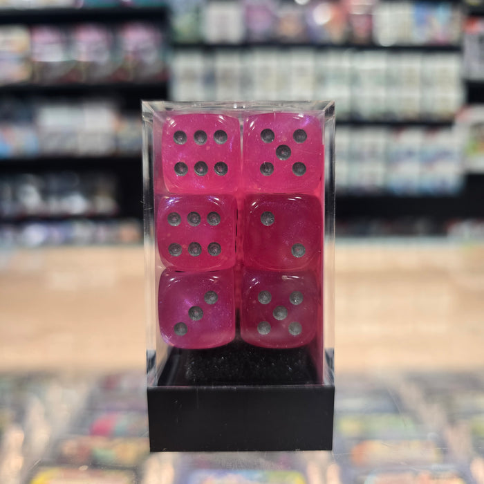 Chessex: Borealis - Luminary - 16mm D6 36PC Dice Block (Pink & Silver)