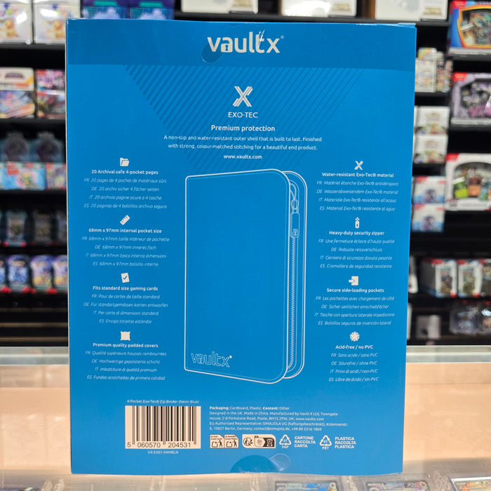 Vault X: 4-Pocket Zip Binder (Neon Blue)
