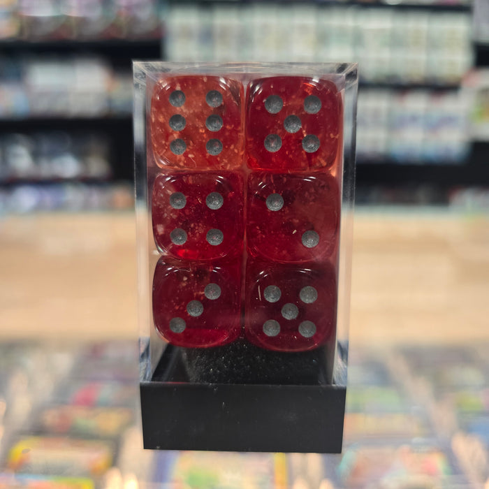 Chessex: Nebula - Luminary - 16mm D6 36PC Dice Block (Red & Silver)