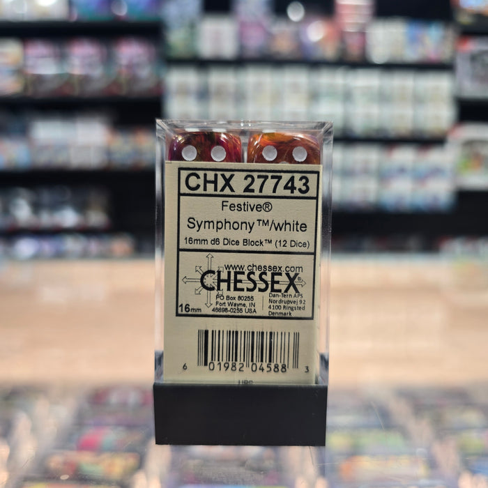 Chessex: Festive - 16mm D6 36PC Dice Block (Symphony & White)