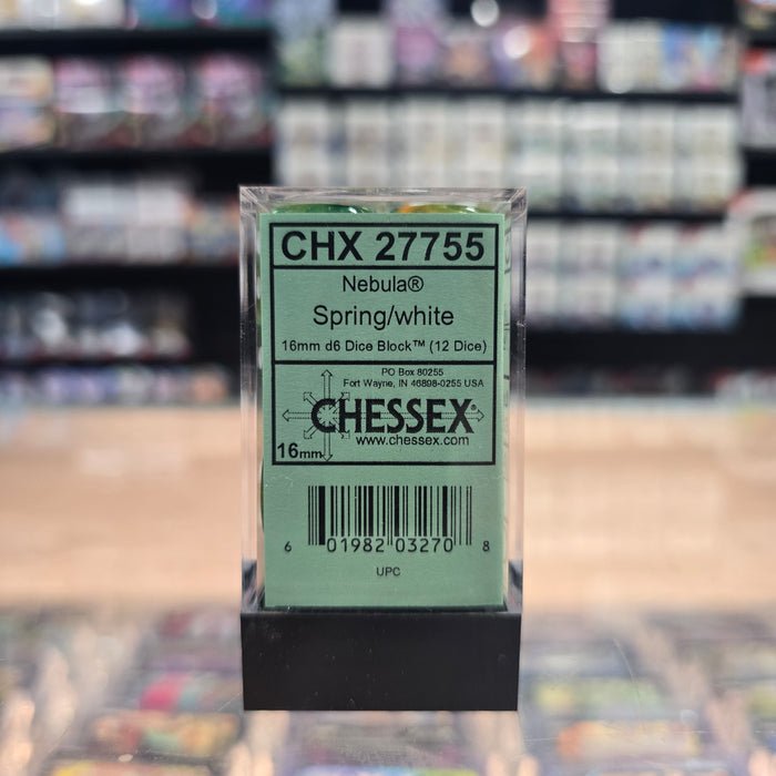 Chessex: Nebula - Luminary - 16mm D6 36PC Dice Block (Spring & White)