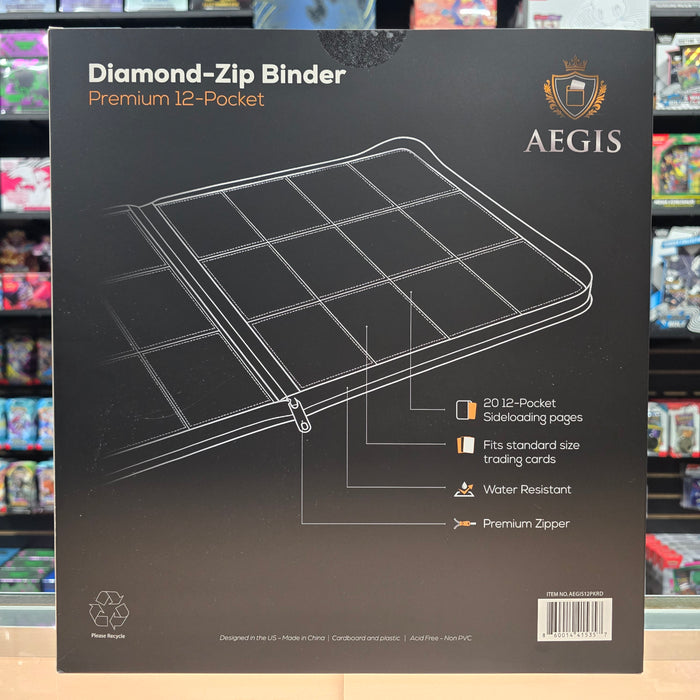 Aegis: 12-Pocket Diamond-Zip Binder (Red)