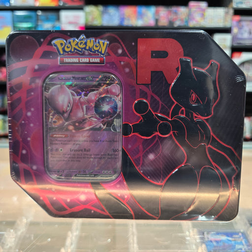 pokémon trading card game: team rocket tin - mewtwo Pokémon TCG: Team Rocket Tin (Team Rocket's Mewtwo ex) (Limit 1) — Smoke and Mirrors Hobby