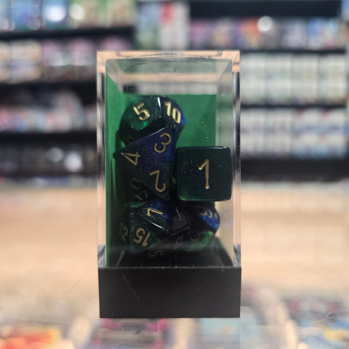 Chessex: Poly Dice Set - Gemini 7PC (Blue-Green & Gold)
