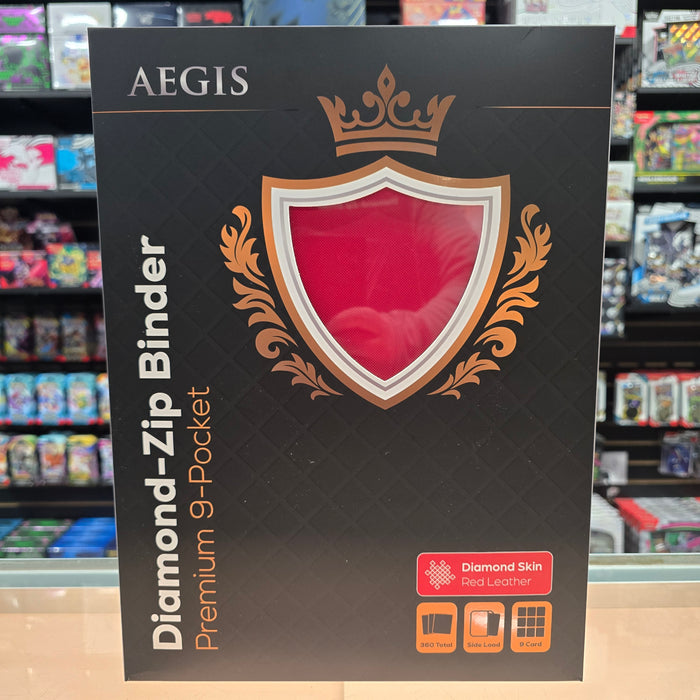 Aegis: 9-Pocket Diamond-Zip Binder (Red)
