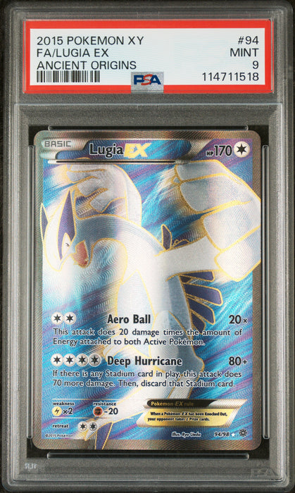 FA/LUGIA EX ANCIENT ORIGINS 2015 POKEMON XY ANCIENT ORIGINS PSA MINT 9