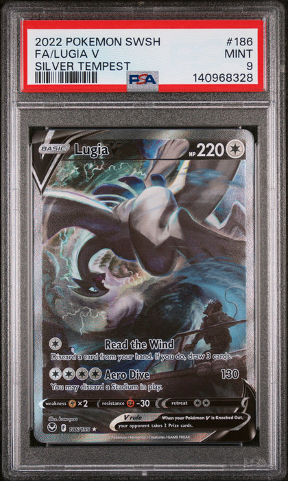 FA/LUGIA V SILVER TEMPEST 2022 POKEMON SWORD & SHIELD SILVER TEMPEST PSA MINT 9