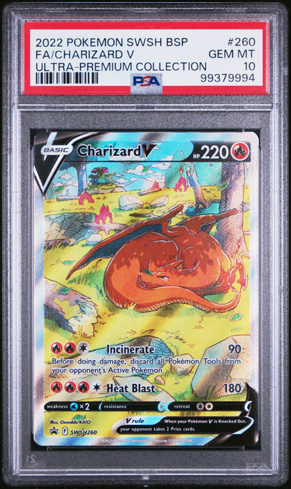 FA/CHARIZARD V ULTRA-PREMIUM COLLECTION 2022 POKEMON SWSH BLACK STAR PROMO PSA GEM MT 10