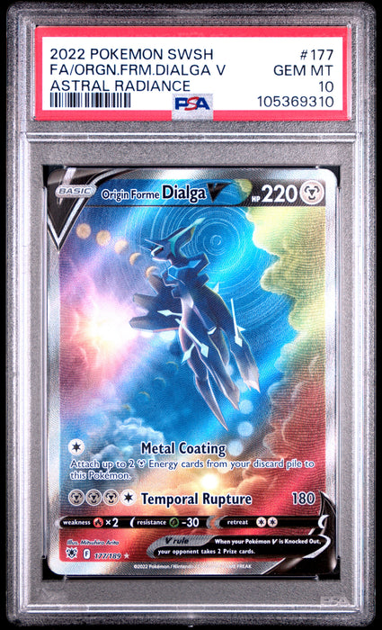 FA/ORGN.FRM.DIALGA V ASTRAL RADIANCE 2022 POKEMON SWORD & SHIELD ASTRAL RADIANCE PSA GEM MT 10