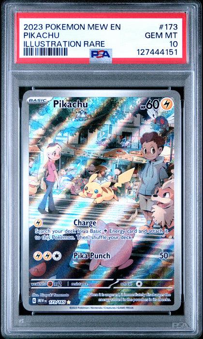 PIKACHU ILLUSTRATION RARE 2023 POKEMON MEW EN-151 PSA GEM MT 10