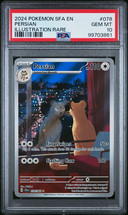 PERSIAN ILLUSTRATION RARE 2024 POKEMON SFA EN-SHROUDED FABLE PSA GEM MT 10