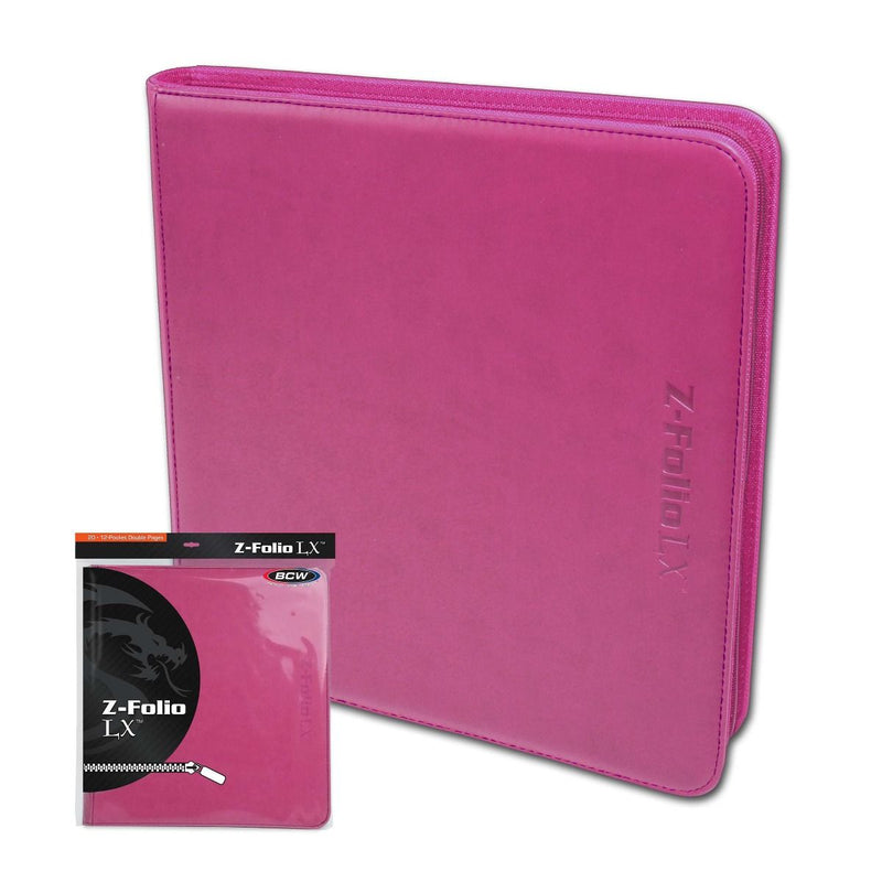 BCW: 12 Pocket Z-Folio LX Zipper Binder - Pink