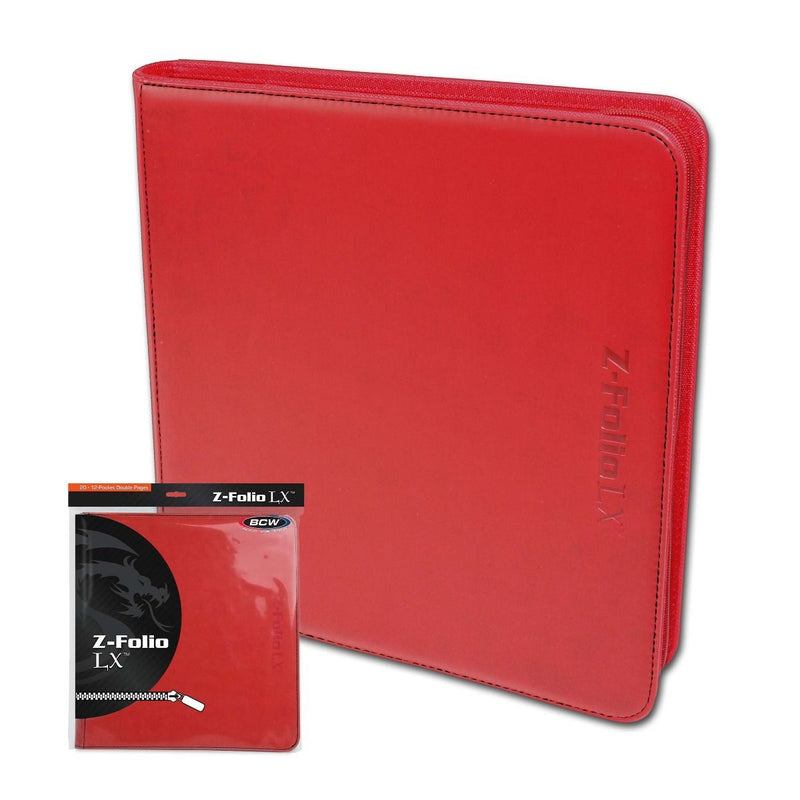 BCW: 12 Pocket Z-Folio LX Zipper Binder - Red
