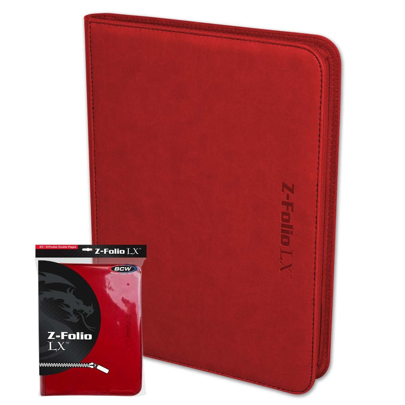 BCW: 9 Pocket Z-Folio LX Zipper Binder - Red