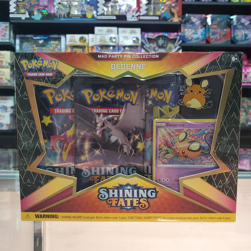 Pokmon TCG: Shining Fates - Mad Party Pin Collection (Dedenne) Smoke and Mirrors Hobby Pokmon TCG: Shining Fates - Mad Party Pin Collection (Dedenne) Smoke and Mirrors Hobby