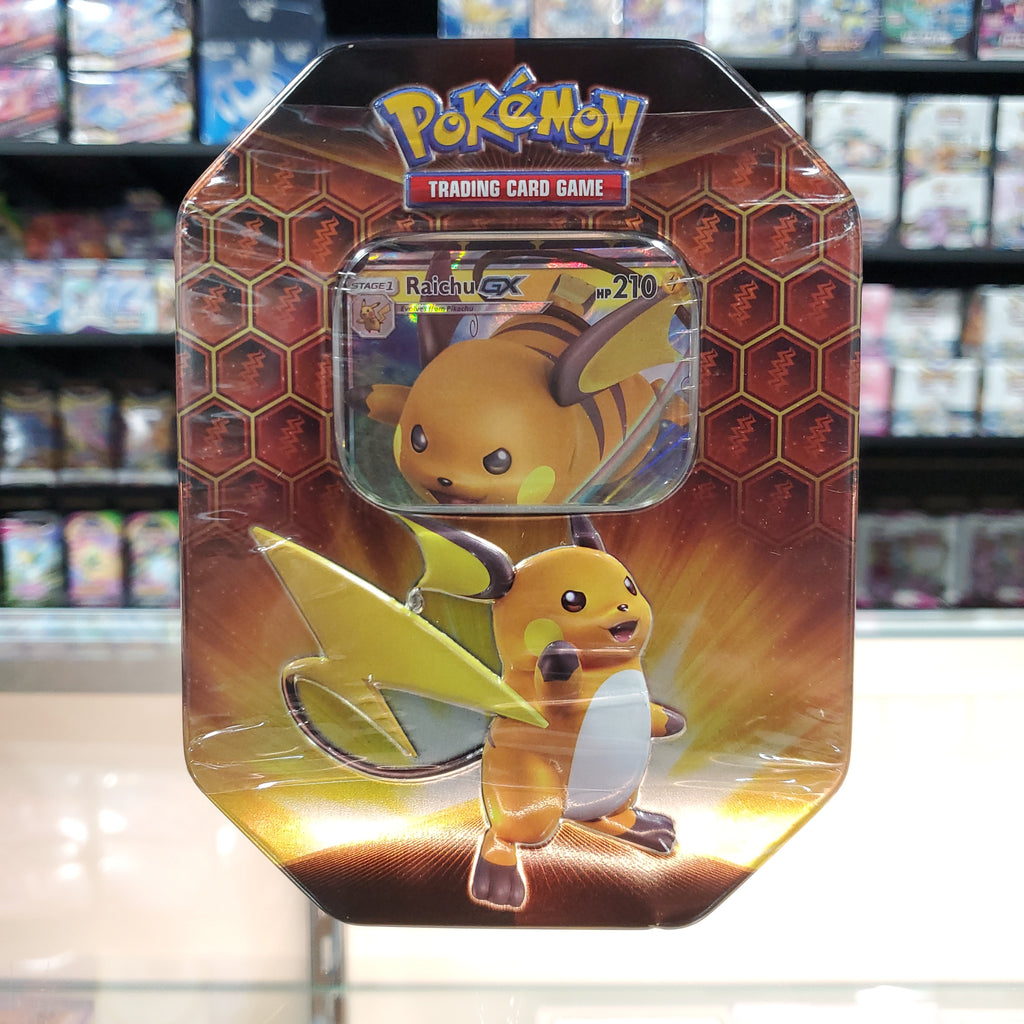 Pokmon TCG: Hidden Fates - Collector's Tin (Raichu GX) Smoke and Mirrors Hobby Pokmon TCG: Hidden Fates - Collector's Tin (Raichu GX) Smoke and Mirrors Hobby