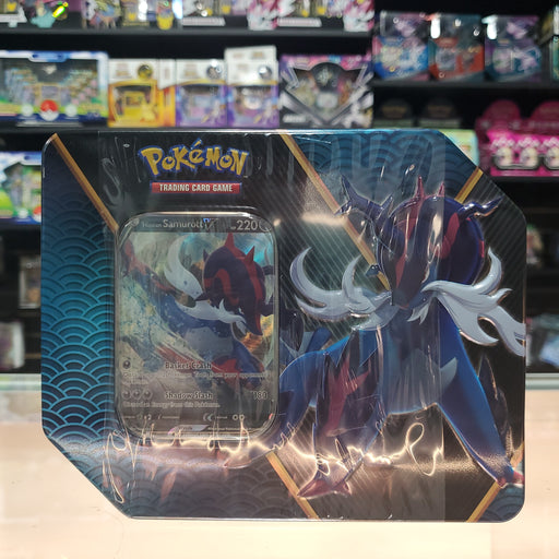 Pokmon TCG: Divergent Powers Tin (Hisuian Samurott V) Smoke and Mirrors Hobby Pokmon TCG: Divergent Powers Tin (Hisuian Samurott V) Smoke and Mirrors Hobby