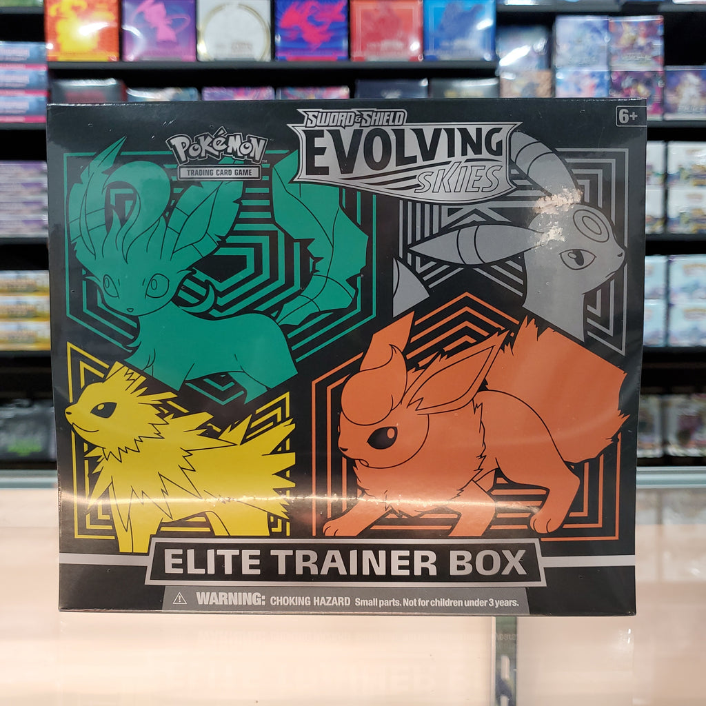 Pokemon Sword & Shield Evolving Skies Leafeon, Umbreon, Jolteon & Flareon  Elite Trainer Box (8 Booster Packs, 65 Card Sleeves, 45 Energy Cards & More)