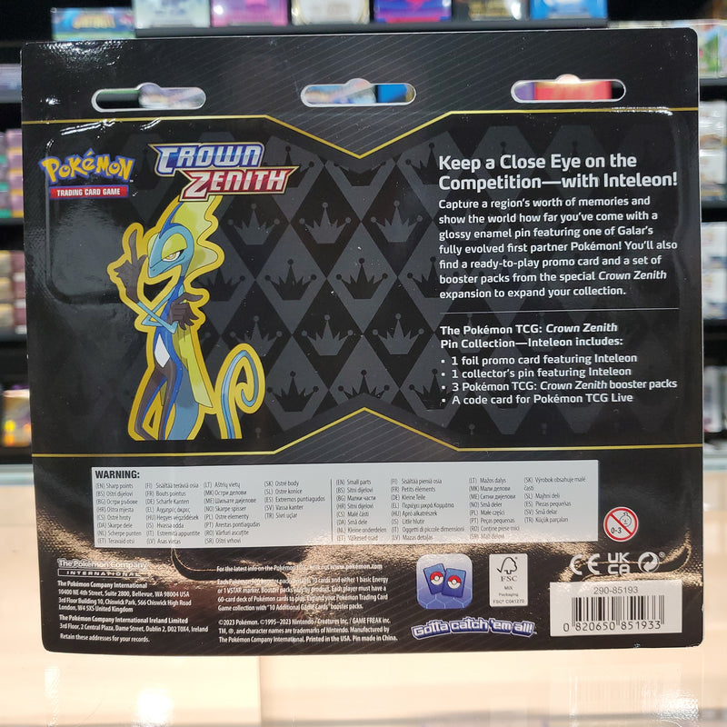Pokémon TCG: Sword & Shield: Crown Zenith - Pin Collection (Inteleon)