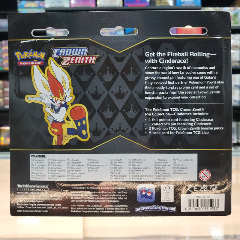 Pokémon TCG: Sword & Shield: Crown Zenith - Pin Collection (Cinderace)
