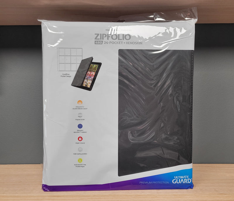 Ultimate Guard - 24 Pocket Xenoskin ZipFolio Quadrow Playset Binder - Black