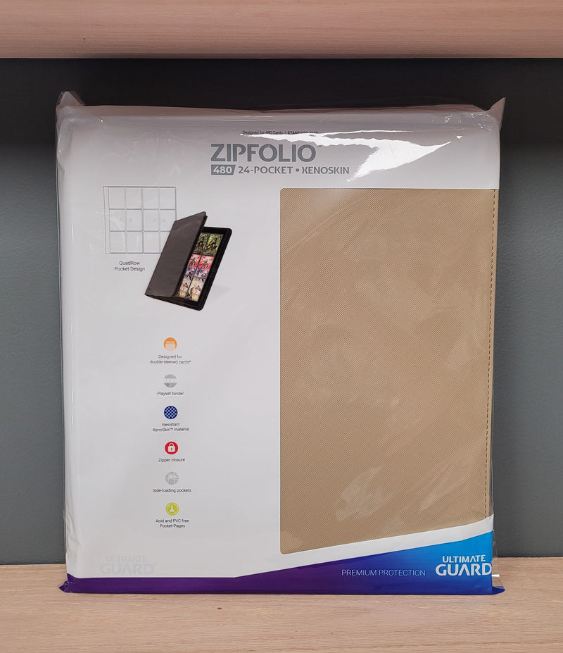 Ultimate Guard - 24 Pocket Xenoskin ZipFolio Quadrow Playset Binder - Sand