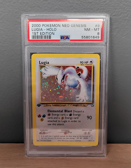 Lugia - Neo Genesis Holo 1st Edition w/ SWIRL: PSA 8