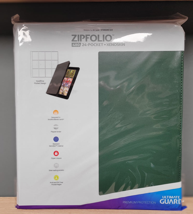 Ultimate Guard - 24 Pocket Xenoskin ZipFolio Quadrow Playset Binder - Green