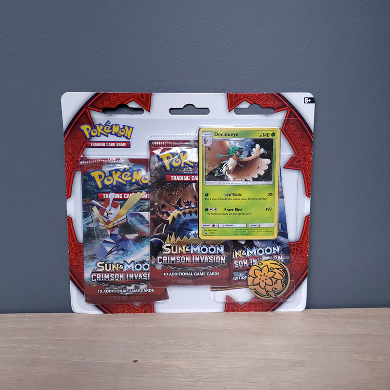 Pokémon TCG: Sun & Moon: Crimson Invasion - 3-Pack Blister (Decidueye)