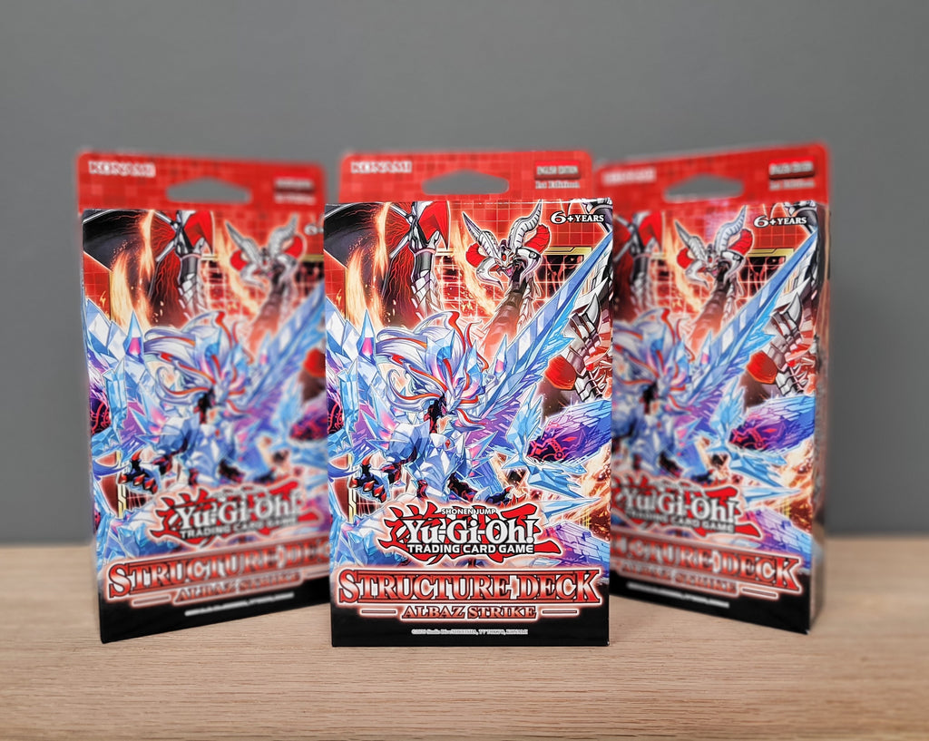 yugioh structure deck fallen of albaz Yu-Gi-Oh! TCG: Albaz Strike Structure Deck — Smoke and Mirrors Hobby