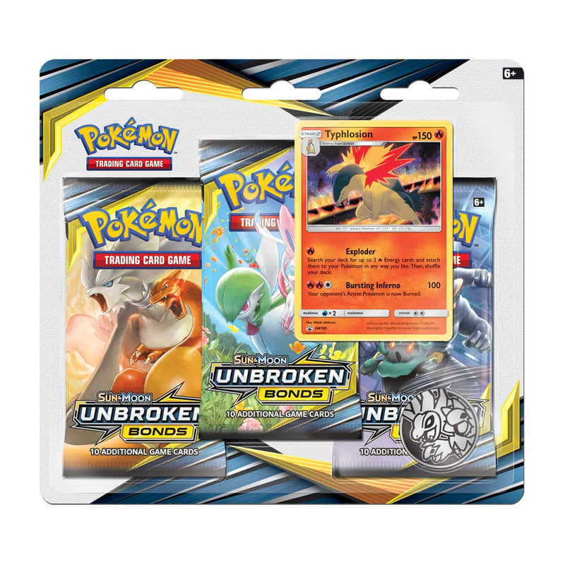 Pokémon TCG: Sun & Moon: Unbroken Bonds - 3-Pack Blister (Typhlosion)