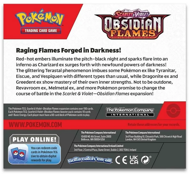 pokemon tcg scarlet and violet obsidian flames booster box Pokémon TCG: Scarlet & Violet: Obsidian Flames