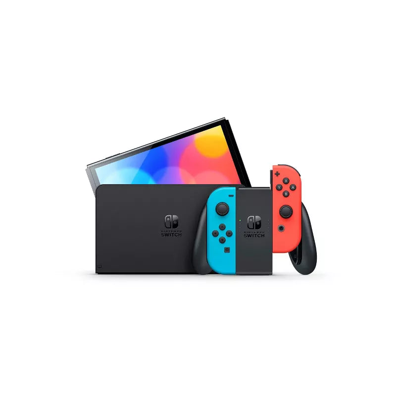 Nintendo Switch - OLED with Neon Red/Blue Joy-Con